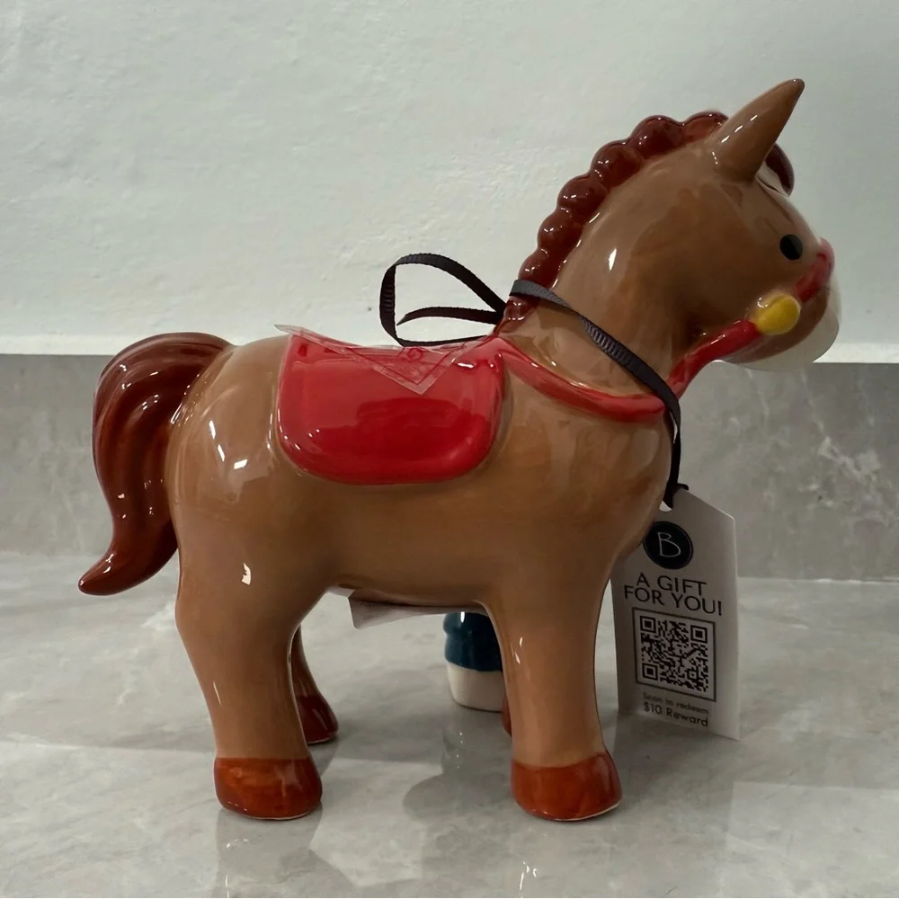 Hello Kitty Blue Sky Western Cowgirl Horse Ceramic Tea Light Holder Home Decor - Picture 5 of 13